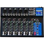 Depusheng HT7 Bluetooth Portable Audio Mixer w/USB DJ Sound Mixing Console MP3 Jack 48V Power for Computer Recording, 7-Channel Bands Mixing Boards For Studio Recording