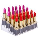 Benbilry Lipstick Holder, 24 Slots Clear Acrylic Lipstick Organezer Display Transparent Makeup Organizer (24 Slots)