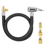 STHIRA® Car Tire Air Pump Extension Hose 19.6 Inch Compatible with Portable Air Compressor, Coated Rubber Air Hose, Quick Connect Inflator Hose with Valve Adapter for Vehicle Inflation