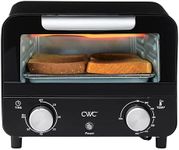 COOK WITH COLOR Mini Toaster Oven: 600W Power, Precision Timer, Auto Shutoff, and Culinary Delights Up To 450 Degrees, Black