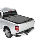 VEVOR Retractable Tonneau Cover, 5.5 ft Retractable Tonneau Cover with Built-in Drainage Pipe for 2021-2024 Toyota Tundra Crew Cab w/Deck Rail System, Hard Tonneau Cover with Double-Lock & T-Slot