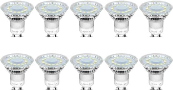 Lepro Ampoule GU10 LED, Blanc Froid 5000K, 325lm, 4W Équivaut à 50W Ampoule Halogène, 110° Larges Faisceaux, Ampoules Spot GU10 Non-dimmable, Lot de 10