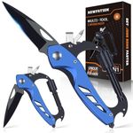 Multitool Carabiner with Pocket Knife, Gift for Men Him Dad Husband, 6-in-1 Multitool with EDC Carabiner,Bottle Opener,Window Breaker & Screwdriver,Cool Gadgets for Outdoor,Gardening