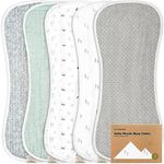 5-Pack Muslin Burp Cloths for Baby Boys and Girls - Super Absorbent Baby Burp Cloth, Viscose Derived from Bamboo Cotton Baby Washcloths, Burp Rags, Large Neutral Burp Clothes for Newborn (Nordic)