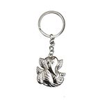 Morningvale Antras Creations Ganesha Face Metallic Key Chain For Vastu/Car/Bikes/Homes/Office (11X3) - Multi-Coloured