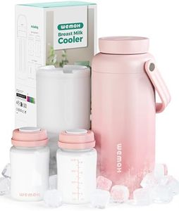 WEMOH 18oz Breast Milk Cooler Bottle-24H Double-Layer Cooling, TSA Approved, 2 Leakproof Bottles & Ice Packs, (Non-Toxic BPA) for Travel, Work, Night Pumping, Gift for New Moms (Pink)