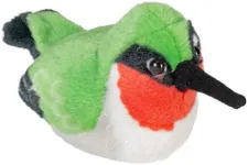 Wild Republic Audubon Birds Ruby-Throated Hummingbird with Authentic Bird Sound, Stuffed Animal, Bird Toys for Kids & Birders