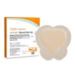 Bordered Silver Silicone Ag Sterile Highly Absorbent Antibacterial Dressing, Sacral, Sacrum 7"x 7" (4.9"x 4.7" Pad), 5 dressings, MedHeal by MedvanceTM/Box