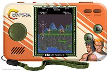 MY ARCADE Contra Pocket Player-2-In1, Contra and Super Contra, CO/Vs Link (Included) for CO-OP Action, Full Color Display, Volume Controls, Headphone Jack, Battery or Micro USB Powered (DGUNL-3281)