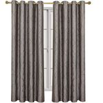 Royal Tradition Laguna 104-Inch Wide x 84-Inch Long, Jacquard Set of 2 Grommet Top Curtains, Taupe