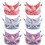 6 Pieces Guinea Pig Rat Hammock Three Layer Ferret Bed Small Animal Hanging Hammock Pet Cage Hammock for Chinchilla Rat Sugar Glider Squirrel Reptiles(Lovely Pattern)