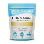 Lions Mane Supplement 4000mg | 6 Month Daily Supply | Lion's Mane Mushroom Tablets High Strength Extract (Not Lions Mane Powder or Capsules) | Made in UK, Vegan