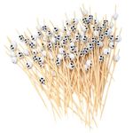 Honbay 100PCS Skull Head Bamboo Cocktail Picks Fruit Food Hamburger Toothpicks Cupcake Toppers Sandwich Appetizer Decorative Skewers Drink Garnish Holiday Birthday Party Decoration Sticks