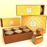 The Tea Heaven | Diwali Tea Gift Set - Assorted Tea Gift Box, Set of 6 Unique Teas | Kashmiri Kahwa | Saffron Masala Chai | Lemongrass Green Tea | Mint Green Tea | Turmeric Herbal Lavender Tea, 200 grams, Loose Leaves