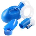 MEXPLE UroMaX2 Urinal Bottle Kit for Bed Ridden Men Women, Safe & Thick Medical Grade Pee Bottle 2000ml Urine Collector Pot with 1.6m Hose Pipe for Bedridden Patients, Pregnant Women & Outdoors, Blue