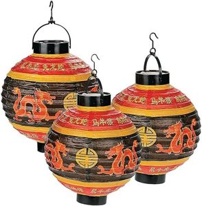 Fun Express Light Up Paper Hanging Chinese Lanterns 3 Piece Set for Chinese New Year Party Decor
