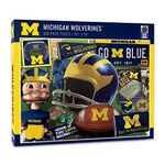 YouTheFan NCAA Michigan Wolverines Retro Series Puzzle - 500 Pieces, Team Colors, Large