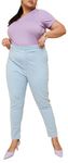 Max Women Plus Size Solid Jeggings (NELSONLBEW3DP_Light Blue)