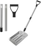 Aluminum Snow Push Shovel for Driveway, 35 Inch Wide Snow Shovels for Snow Removal Heavy Duty with Long Handle, Folding Metal Snow Shovel for Car, Winter Car Snow Shovel for Garden Patio