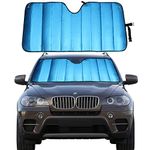 MCBUTY Windshield Sun Shade for Car Blue Thicken 5-Layer UV Reflector Auto Front Window Sunshade Visor Shield Cover and Keep Your Vehicle Cool(55" ” 27.5")