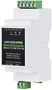 Waveshare Industrial Serial Server, RS232 to RJ45 Ethernet, TCP/IP to Serial, Rail-Mount Support, with POE Function