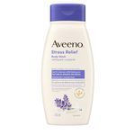 Aveeno Stress Relief Body Wash with Nourishing Oat & Lavender Scent for Sensitive Skin, Gently Cleanses & Helps You Feel Calm & Relaxed in the Shower, Soap-Free, 532 mL
