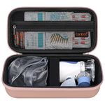 Canboc Hard Travel Case for Portable Nebulizer Machine for Adults and Kids, Handheld Nebulizer Bag, Mesh Pocket fit Medication or Other Essentials, Rose Gold (Case Only)