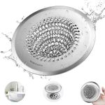 WOKDADA Shower Drain Cover, Fast Drainage Hair Catcher for Shower Drain, Reversible 304 Stainless Steel Drain Protector, Fits Shower, Bathtub, Pop-Up & Regular Bathroom Drains(Patented Product)