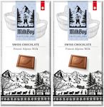 Milkboy Swiss Chocolate Bars - Premium Swiss Alpine Milk Chocolate - Smooth European Milk Chocolates Gift - Sustainably Farmed Cocoa - Gluten Free - 3.5 oz - 2 Pack