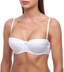 frugue Strapless Push Up Balcony Lace Bra White 36 A