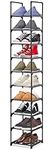 Hossejoy 10 Tiers Vertical Shoe Rack, Narrow Shoe Rack, Free Standing Stackable Shoe Rack Organizer, Tall Shoe Rack Hold 10 Pairs Shoe for Closet Bedroom Entryway