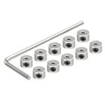 sourcing map 10Pcs Landing Gear Stopper 1.55 x 6mm/0.06"x 0.24" Plane Wheel Collar Block with Wrench for RC Airplane Model Remote Aircraft