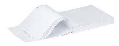 Q-Connect 1-Part 60gsm Plain Micro-Perforated Listing Paper (Pack of 2000) C16MP, White, 11x9.5 Inches