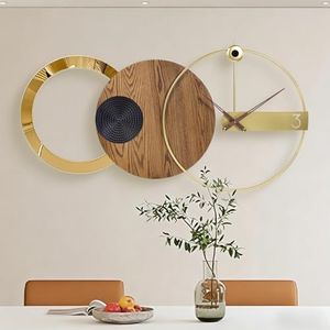 Tiuposr 50"x22" Large Modern Silent Non-Ticking Wall Clock for Living Room