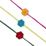 Prapti Handicrafts handmade Designer Crochet Eco-Friendly Rakhi For Brothers,Sisters,kids Combo Pack of 3