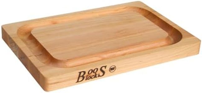 John Boos 209 Chop-N-Slice 12 by 8 by 1-Inch Reversible Hard Maple Cutting Board with Deep Juice Groove