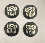 AUTO MT 4pcs Transformer Wheel Sticker Sign Emblem Car Wheel Center Hub Cap Transformer Caps Badge Sticker Decal 56mm 2INCH