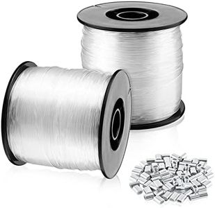 CertBuy 2 Roll 656 Feet Fishing Line for Balloon Garland, Strong Fishing Line Clear, 0.8mm Nylon String Fishing Line Invisible Wire with 100 Pieces Aluminum Crimping Loop for Craft Balloon Garland