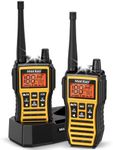 Midd Kacy MK208 Walkie Talkies-Two Way Radio-Rechargeable,61 Channels,121 Privacy Codes,New Flashlight,MEM,IP55 Waterproof,SOS,NOAA Weather Alerts,VOX,Dual Watch-Black/Yellow,2 Pack