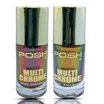 POSH Multi chrome Nail polish Quick Dry 5-Toxin Free, Color Shifts 9ml Nail Enamel Combo Pack of Avocado Pink & Mesmerising Metal