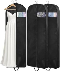 KIMBORA 65" Dress Garment Bags for Hanging Clothes Travel, Gusseted Garment Bags for Closet Storage with Handles for Long Gowns, Coats(3 Packs)