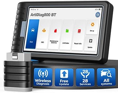 TOPDON Valise Diagnostic Auto ArtiDiag800BT, Diagnostic Voiture pour système Complet avec 28 Réinitialisations de Huile/Frein/Papillon/DPF.. Mise à Jour Gratuit, AutoVin, Noir