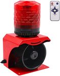 SF-513 (DC 12V~24V) Industrial Sound and Light Alarm Emergency Warning Light Outdoor Waterproof Alarm Horn Siren Safety Voice Strobe Flash 120dB Waterproof… (DC 12V~24V)
