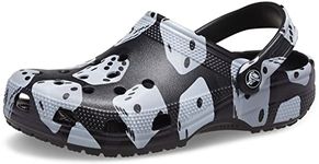 Crocs Unisex-Adult Classic Graphic Clogs, Black/Dice, 5 Women/3 Men