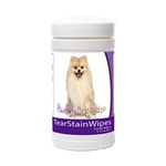 Healthy Breeds Dog Tear Stain & Facial Wipes for Pomeranian - Over 200 Breeds - Facial Eye Cleaner - 70 Wipes - Cleans Crust Stains Mucus Saliva - Mild Gentle Fragrance Free
