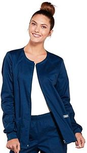 CHEROKEE Womens 4315 Workwear Core Stretch Warm Up Scrubs Jacket Medical Scrubs Jacket - Blue - Medium