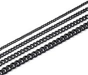 FindChic Chains for Women Black Curb Chain Necklace Hip Hop Rapper 5MM Cuban Link Chains 16'' Choker Necklace