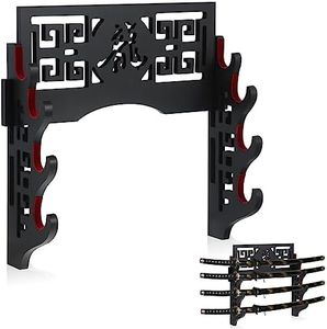 Barydat Katana Mount Sword Holder Stand Wall Mount Katana Samurai Sword Display Rack Hanger for Japanese Wakizashi Katana Samurai Sword(4 Tier)