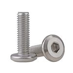 10Pcs Hex Socket Flanged Button Head Screws Stainless Steel Hexagonal Flat Head Machine Screws Fasteners Tools Allen Bolts (M6 x 30mm)