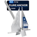 Five Oceans Traditional Danforth Style Fluke Hot Dipped Galvanized Anchor, 8 LB (3.62 KGS) FO-3940